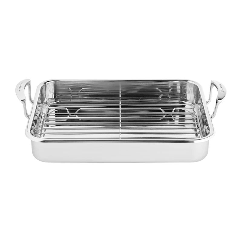 Arrostiera Rettangolare Scanpan Impact 42×26 Cm - Acciaio Inox Con Griglia 2 Arrostiera Rettangolare Scanpan Impact 42×26 Cm - Acciaio Inox Con Griglia - immagine 2