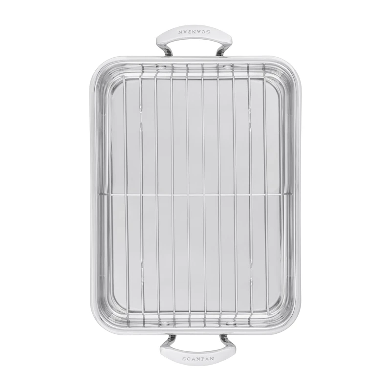 Arrostiera Rettangolare Scanpan Impact 42×26 Cm - Acciaio Inox Con Griglia 3 Arrostiera Rettangolare Scanpan Impact 42×26 Cm - Acciaio Inox Con Griglia - immagine 3