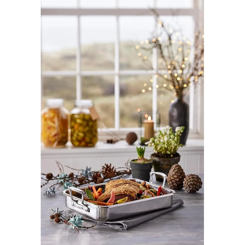 Arrostiera Rettangolare Scanpan Impact 42×26 Cm - Acciaio Inox Con Griglia 4 Arrostiera Rettangolare Scanpan Impact 42×26 Cm - Acciaio Inox Con Griglia - immagine 4