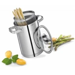 Asparagera Con Cestello E Coperchio SANREMO Inox Ø17cm Kuchenprofi