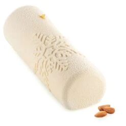 SNOWFALL BÛCHE Stampo In Silicone Tronchetto 25x8cm H5,8cm Silikomart