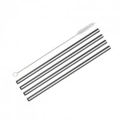 Cannucce In Acciaio Inox 23cm + Spazzolino Pulizia - Set 4 Pz