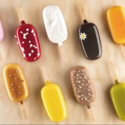 CAPRI PL13 Stampo Gelato In Silicone 3 Impronte 4,9x9,3cm + 50 Stecchi Pavogel Pavoni