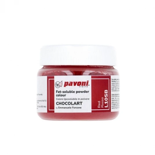 CHOCOLART Colorante Liposolubile In Polvere Rosso 40gr (No E171) L10SB Pavoni 1 CHOCOLART Colorante Liposolubile In Polvere Rosso 40gr (No E171) L10SB Pavoni