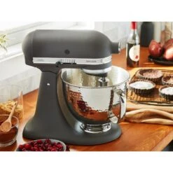 Ciotola In Acciaio Inox 4,8L Finitura Martellata Per Planetaria KitchenAid Con Testa Reclinabile 5KSM5SSBHM -Peroni Kitchen Negozio ciotola acciaio inox effetto martellato 48l kitchenaid 3