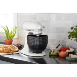 Ciotola In Ceramica Nera 4,7L Finitura Borchiata Per Planetaria KitchenAid Con Testa Reclinabile 5KSM2CB5LS -Peroni Kitchen Negozio ciotola in ceramica 47l black studded kitchenaid 3