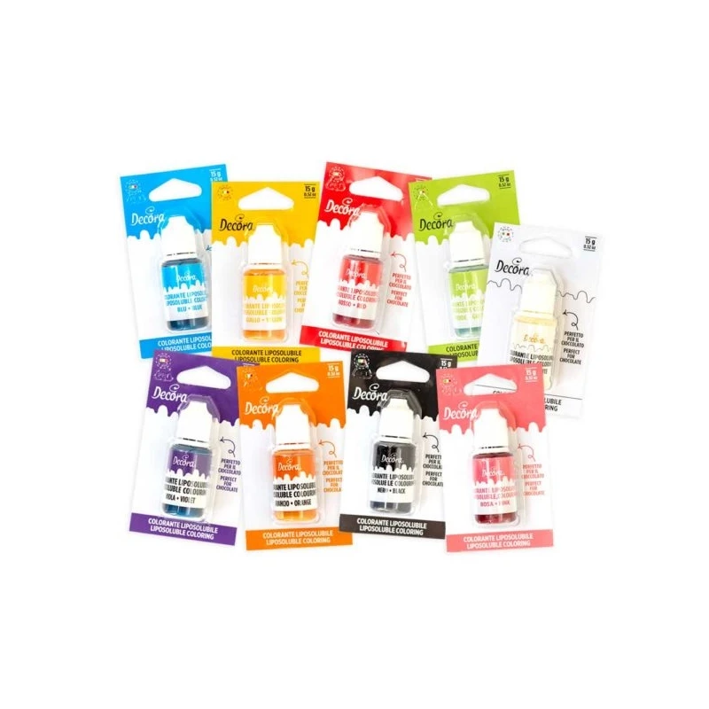 Colorante Liposolubile Liquido 15gr - Vari Colori Decora 1 Colorante Liposolubile Liquido 15gr - Vari Colori Decora