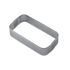 Fascia Microforata Inox Rettangolare 9x5cm H2cm Per Crostata Monoporzione XF13 Pavoni