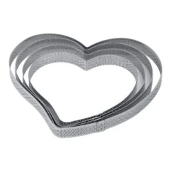 XF29 Fascia Microforata Inox Cuore 20,5x19cm H2cm Per Crostata Pavoni