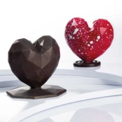 DIAMOND HEART MA3015 Stampo In Policarbonato Per Cioccolato 6 Impronte 7x6,6cm H2cm Martellato