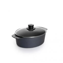 Woll Diamond Lite Casseruola Ovale 31x26cm H11cm 6L 2M Con Antiaderente Diamantato E Coperchio