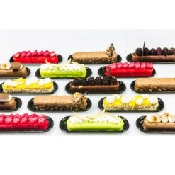 Set 100 Vassoi Per Eclair Monoporzione 14x3,2cm In Plastica Nera Silikomart -Peroni Kitchen Negozio eclair 100 piattini silikomart 2