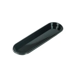 Set 100 Vassoi Per Eclair Monoporzione 14x3,2cm In Plastica Nera Silikomart
