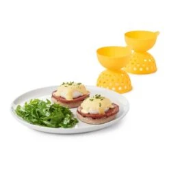 Egg Poacher In Silicone Giallo Per Uovo In Camicia Set 2 Pz Oxo Good Grips -Peroni Kitchen Negozio egg poacher uovo in camicia 2