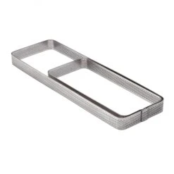 Fascia Microforata Inox Rettangolare Angoli Stondati 29x9cm H2cm Per Crostata XF08 Pavoni