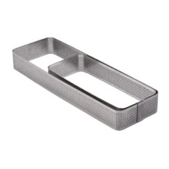 Fascia Microforata Inox Rettangolare Angoli Stondati 29x9cm H3,5cm Per Crostata XF10 Pavoni