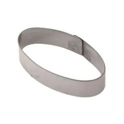 X18 Fascia Inox Ovale Monoporzione 8,5x4,5cm H2cm Pavoni