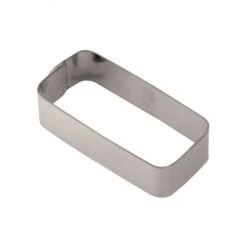 X19 Fascia Inox Rettangolare Monoporzione 8x4cm H2cm Pavoni