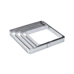X04 Fascia Inox Quadrata Angoli Stondati 14x14cm H2cm Pavoni