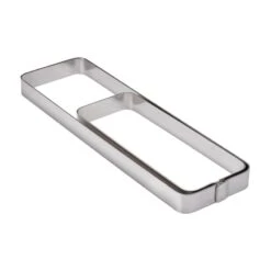 X08 Fascia Inox Rettangolare Angoli Stondati 28x8cm H2cm Pavoni