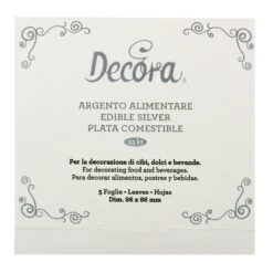 Argento Alimentare In Fogli 8,6x8,6cm - Conf 5 Pz Decora 5 Argento Alimentare In Fogli 8,6x8,6cm - Conf 5 Pz Decora -Peroni Kitchen Negozio foglie argento alimentare 2