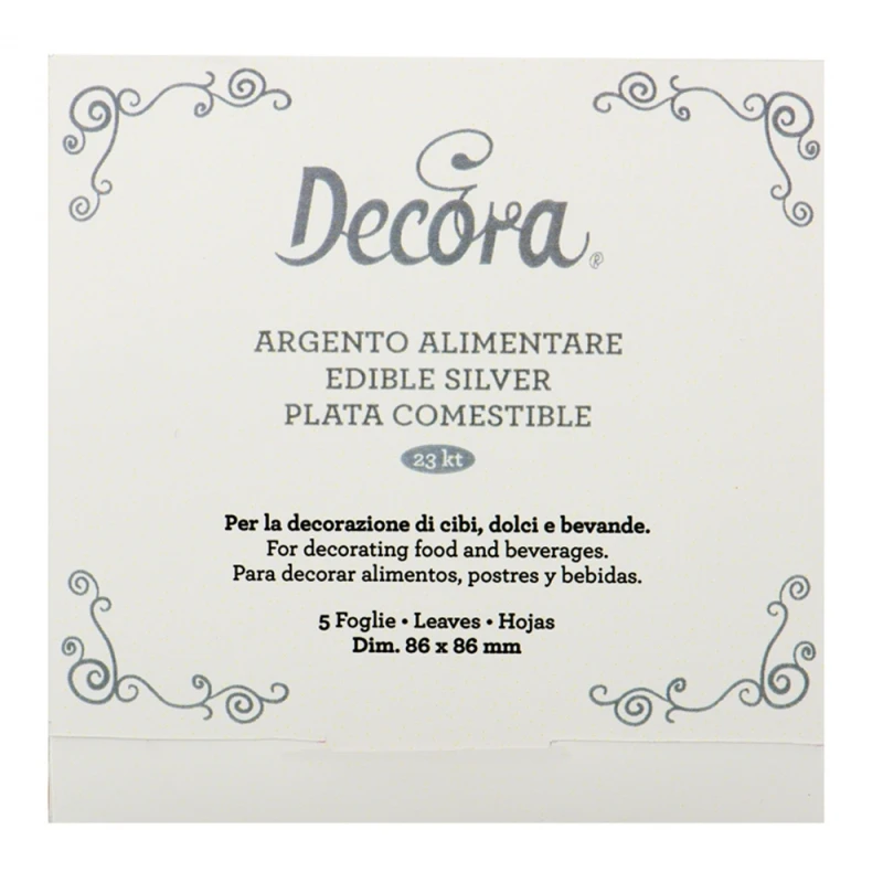 Argento Alimentare In Fogli 8,6x8,6cm - Conf 5 Pz Decora 3 Argento Alimentare In Fogli 8,6x8,6cm - Conf 5 Pz Decora - immagine 3