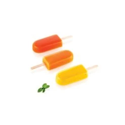 GEL12 CREMINO Stampo Gelato In Silicone 6 Impronte 9,2x4,5cm H2,3cm - Set 2 Pz + 50 Stecchi + Vassoio Silikomart -Peroni Kitchen Negozio gel12 cremino set 2 stampi in silicone silikomart 3