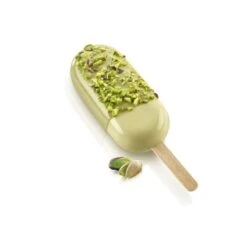 GEL14 3D Stampo Gelato In Silicone 6 Impronte 9,3x4,3cm H2,5cm - 2 Pz + 50 Stecchi + Vassoio Silikomart