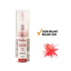 GLITTER PUMP Colorante Spray Glitterato Rosso 10gr (No E171) Decora