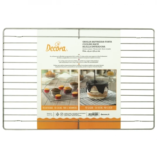 Griglia Raffredda Torta Rettangolare 45,5x30,4cm Decora 1 Griglia Raffredda Torta Rettangolare 45,5x30,4cm Decora