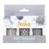 Decorazioni In Zucchero Perle/bastoncini Argento - Set 3 Confezioni Decora