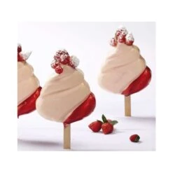 KIT HONOLULU KITPL04 Stampo Gelato In Silicone 2 Impronte 8,3x8,4cm - 4 Pz + 50 Stecchi E Vassoio Pavogel Pavoni