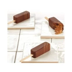 KIT LINEAR SNACK KITPL10 Stampo Gelato In Silicone 5 Impronte 2x6cm - 2 Pz + 50 Stecchi E Vassoio Pavogel Pavoni