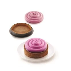 KIT MINI TARTE TWIST Stampo In Silicone 6 Impronte Ø7cm + 6 Anelli Ø8cm Silikomart -Peroni Kitchen Negozio kit mini tarte twist 3
