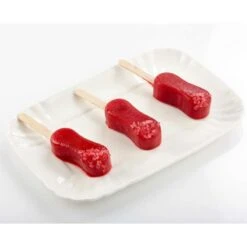 KIT ROUND SNACK KITPL12 Stampo Gelato In Silicone 5 Impronte 2,3x6cm - 2 Pz + 50 Stecchi E Vassoio Pavogel Pavoni