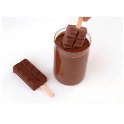 GEL02 CHOCO STICK Stampo Gelato In Silicone 6 Impronte 9,2x4,8cm H2,4cm - 2 Pz + 50 Stecche + Vassoio Silikomart -Peroni Kitchen Negozio kit stampo gelato choco stick gel02 5