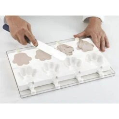 GEL06 PATA Stampo Gelato In Silicone 4 Impronte 8,9x8,4cm H2,4cm - 2 Pz + 50 Stecche + Vassoio Silikomart -Peroni Kitchen Negozio kit stampo gelato impronta zampa 2
