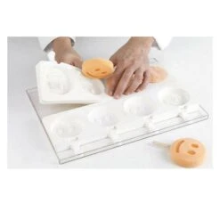 GEL07 MR FUNNY Stampo Gelato In Silicone 4 Impronte Ø8,3cm H2,2cm - 2 Pz + 50 Stecche + Vassoio Silikomart -Peroni Kitchen Negozio kit stampo gelato mr funny gel07 2