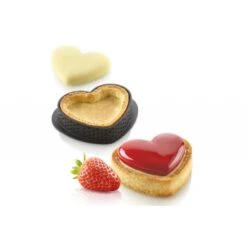 KIT TARTE RING AMORE Stampo In Silicone 8 Impronte 6,5x5,5cm H1,5cm + 8 Anelli 8x7cm Silikomart -Peroni Kitchen Negozio kit tarte ring amore stampo silikomart 2