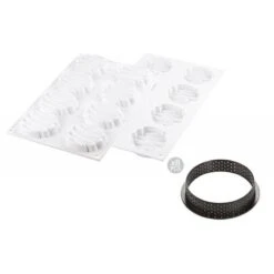 KIT TARTE RING HONORÉ Stampo In Silicone 8 Impronte Ø7cm + 8 Anelli Ø8cm Silikomart -Peroni Kitchen Negozio kit tarte ring honore o80mm 2