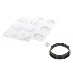 KIT TARTE RING PARADIS Stampo In Silicone 6 Impronte Ø7cm + 6 Anelli Ø8cm Silikomart -Peroni Kitchen Negozio kit tarte ring paradis o80mm 2