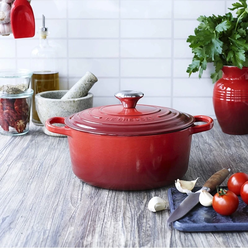 Evolution Cocotte Rotonda 22cm In Ghisa Vetrificata C/coperchio Rosso Le Creuset 7 Evolution Cocotte Rotonda 22cm In Ghisa Vetrificata C/coperchio Rosso Le Creuset - immagine 7