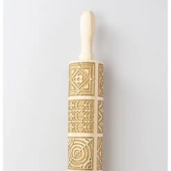 Mattarello In Legno Decoro Deco Con Manici Girevoli