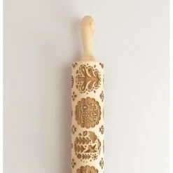 Mattarello In Legno Decoro Scandinavo Con Manici Girevoli