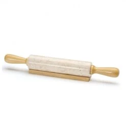 Mattarello In Marmo E Legno Con Base D'appoggio 47cm Ø6cm Kuchenprofi