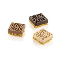 SF379 MAURESQUE SQUARE Stampo In Silicone Decoro Top 15 Impronte 4x4cm H1,6cm Silikomart