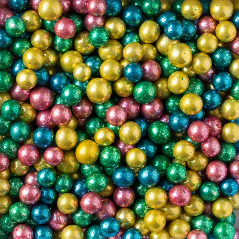 Perle Di Zucchero Maxi Multicolore Metallizzato Ø7mm 100gr Decora 2 Perle Di Zucchero Maxi Multicolore Metallizzato Ø7mm 100gr Decora - immagine 2