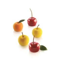 MELA, PESCA, CILIEGIA 30 Stampo In Silicone 15 Impronte Ø3,9cm Silikomart