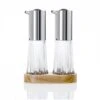 CRYSTAL Set Menage Dosatore Olio E Aceto 13,5x6,7cm H18,5cm Legno, Vetro E Acciaio AdHoc
