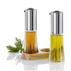 CRYSTAL Set Menage Dosatore Olio E Aceto 13,5x6,7cm H18,5cm Legno, Vetro E Acciaio AdHoc -Peroni Kitchen Negozio menagere dosaolio aceto crystal 2